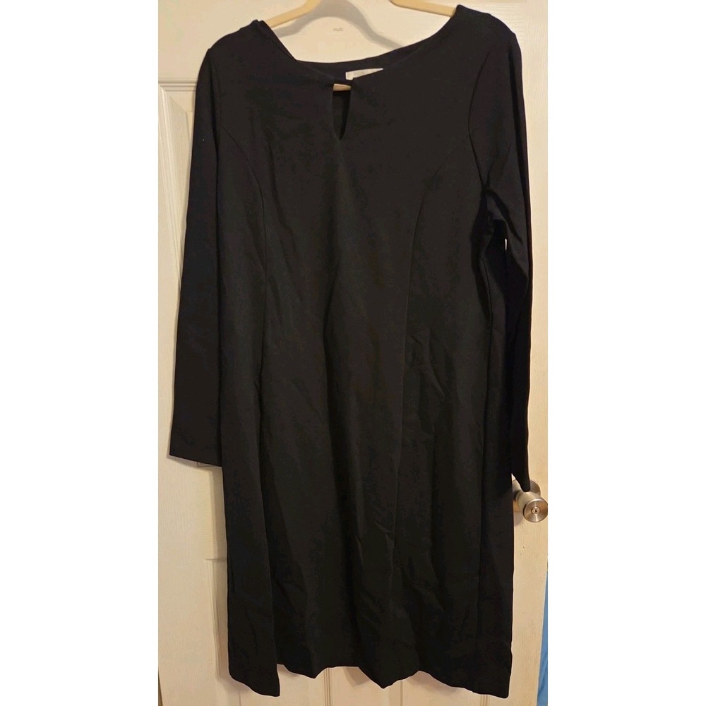 Christopher & Banks Black Long Sleeve Dress Size L NWT